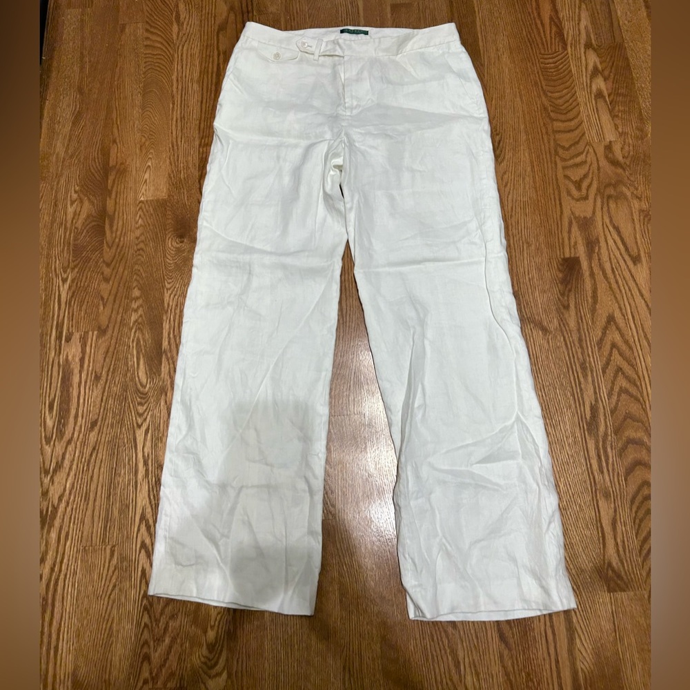 Ralph Lauren white linen pants 12